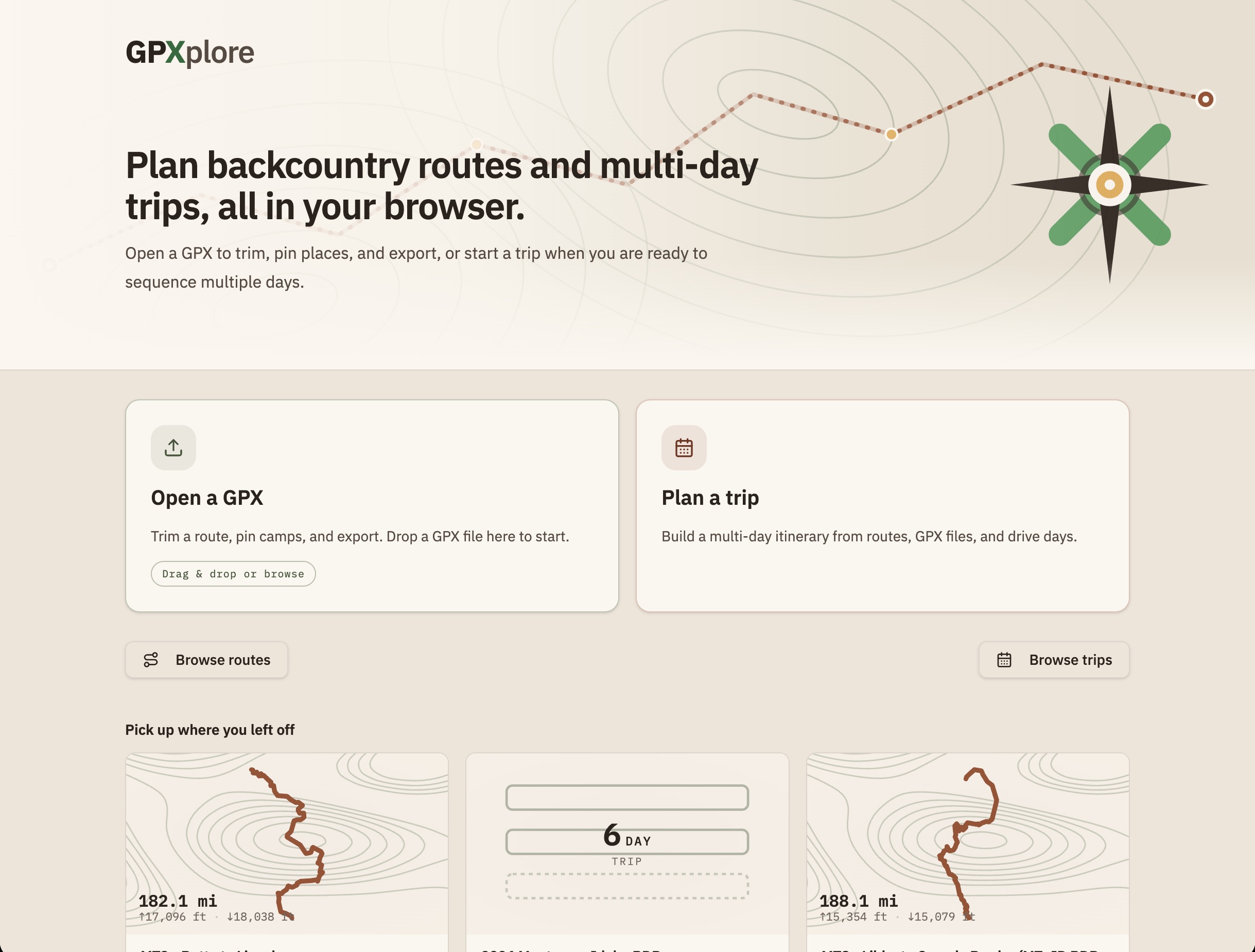 Screenshot of GPXplore